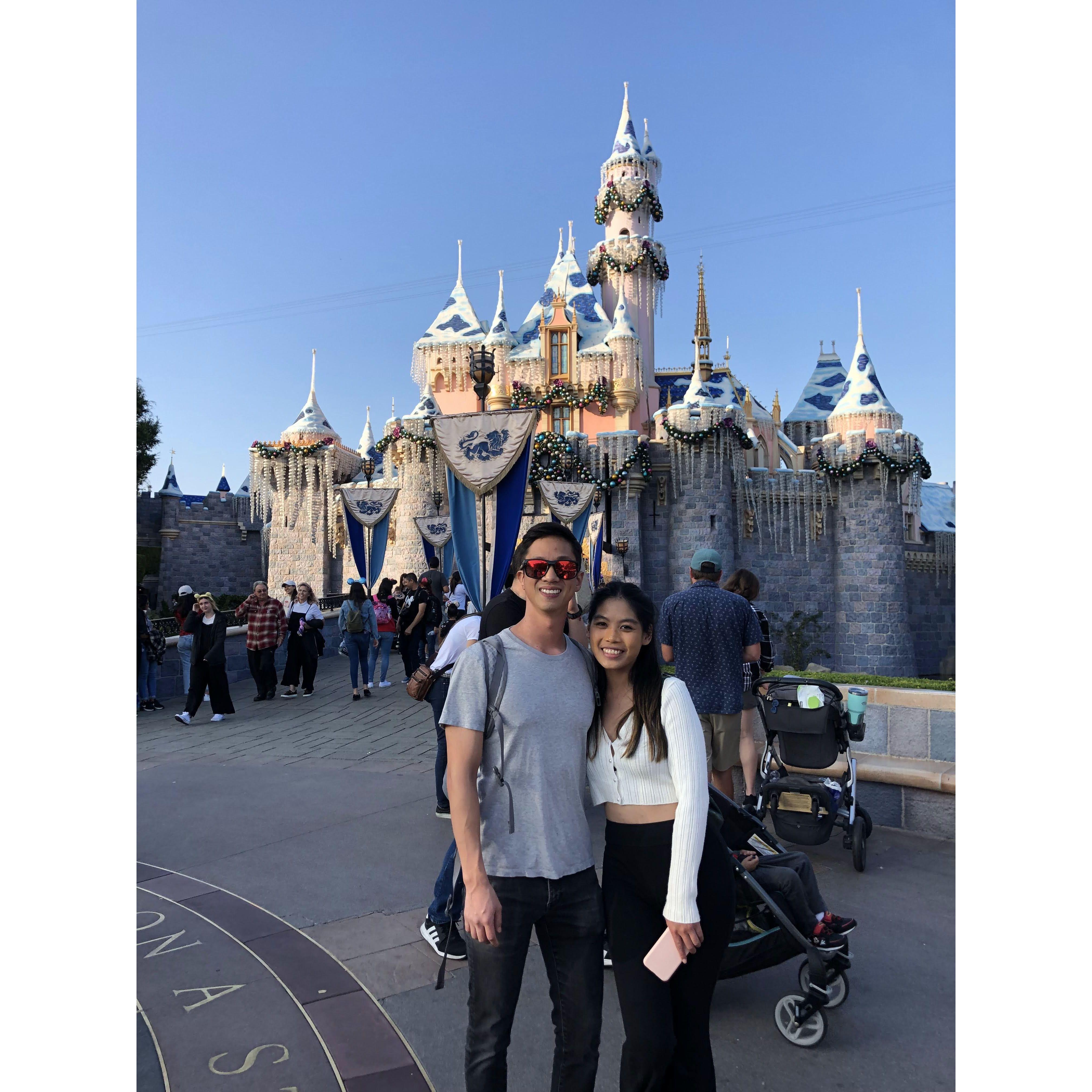 Our first time at Disneyland together in 2021.