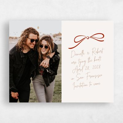 Dark Red Wedding Save the Date - Cosette Photo