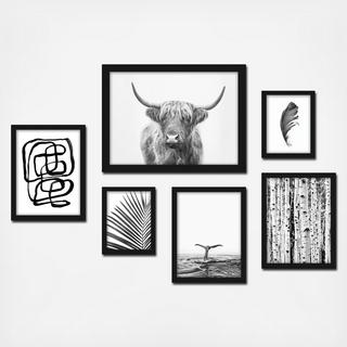 6-Piece Black & White Southwest Gallery Wall Set