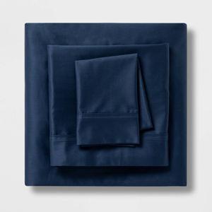 King Size Metallic Blue Solid Performance 400 Thread Count Sheet Set - Threshold™