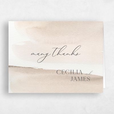 Beige Typography Wedding Thank You - Loreto Landscape