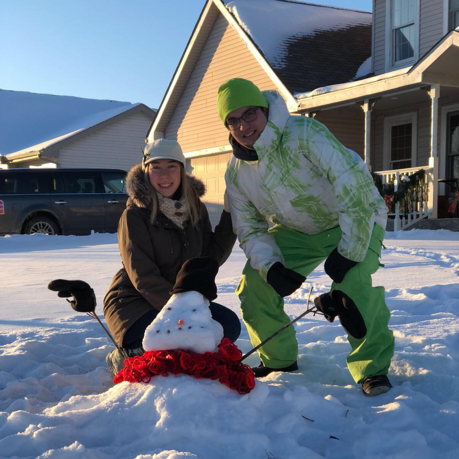 Building our first snowman together! ⛄