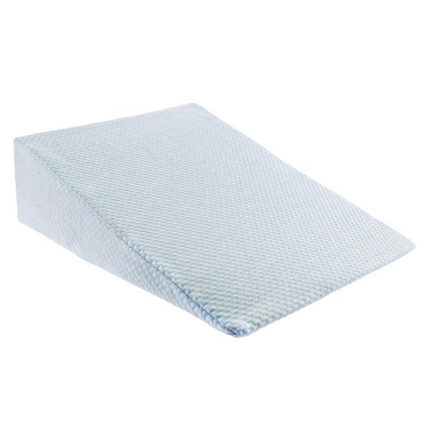 Yorkshire Home Queen Wedge Memory Foam Support Pillow with Rayon from Bamboo Fiber Cover Blue