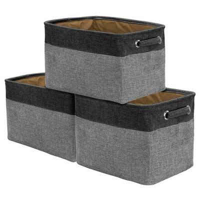 Sorbus 3pk Twill Storage Basket Set Black