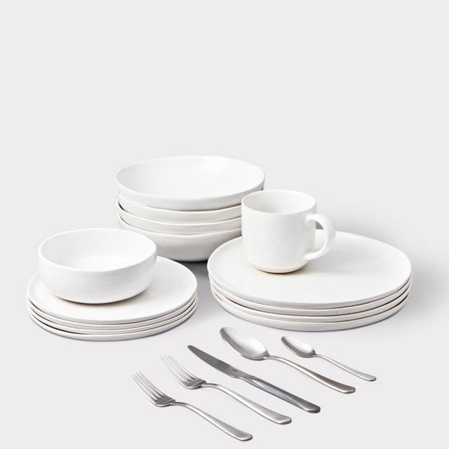 Dining Essentials - Speckled White & Matte Black