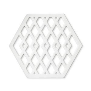 Hexagon Cast Iron Trivet (White)