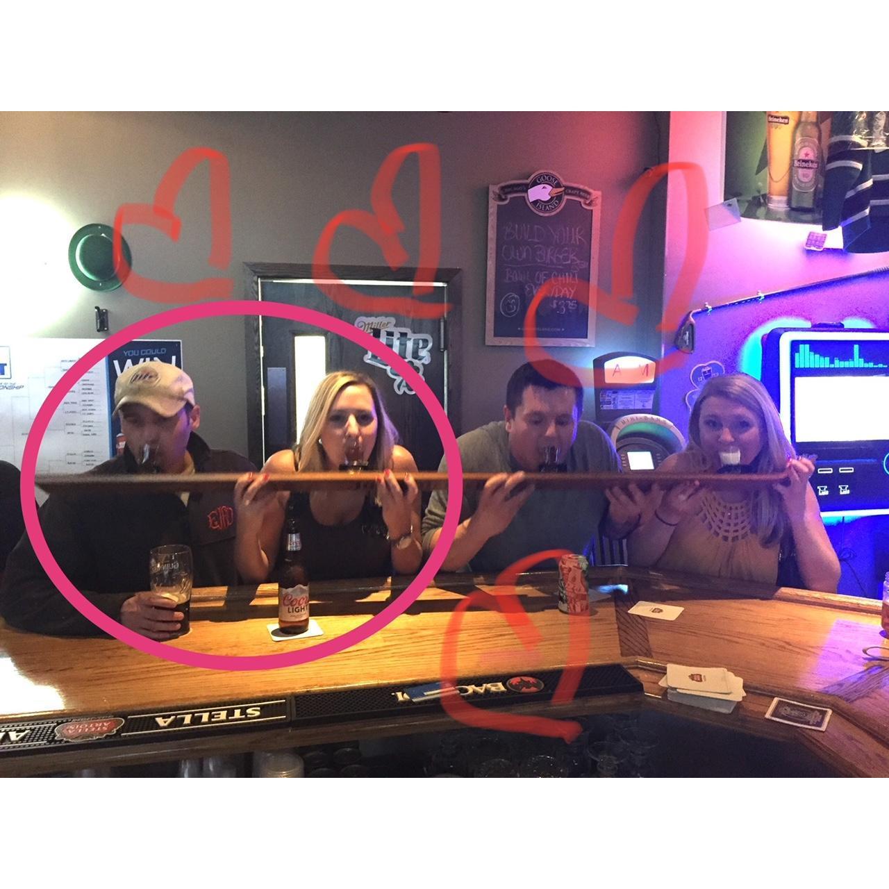 One fateful night, we met here. He asked to buy me a drink, it lead to a formal date.