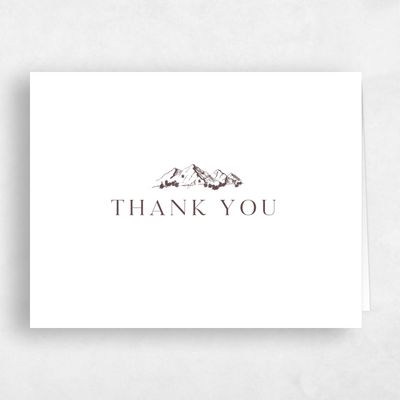 Chocolate, Brown Wedding Thank You - Crispin Landscape