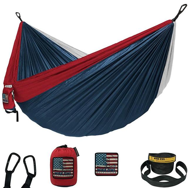 Wise Owl Outfitters Hammock Camping Double & Single with Tree Straps - USA Based Hammocks Brand Gear, Indoor Outdoor Backpacking Survival & Travel, Portable