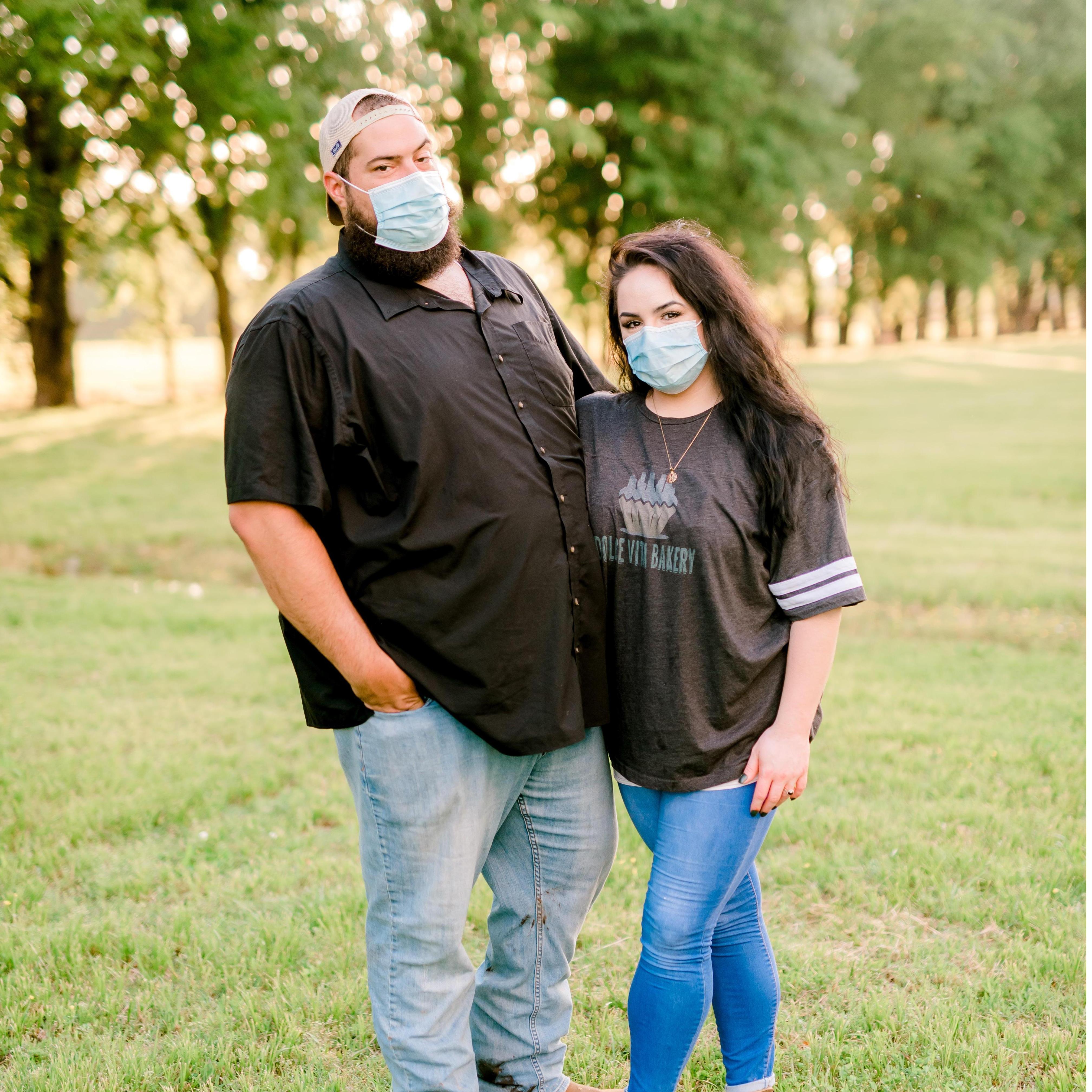 Engagement photo shoot... COVID-19 style.  Thank you to all the men and women helping to fight against this pandemic.