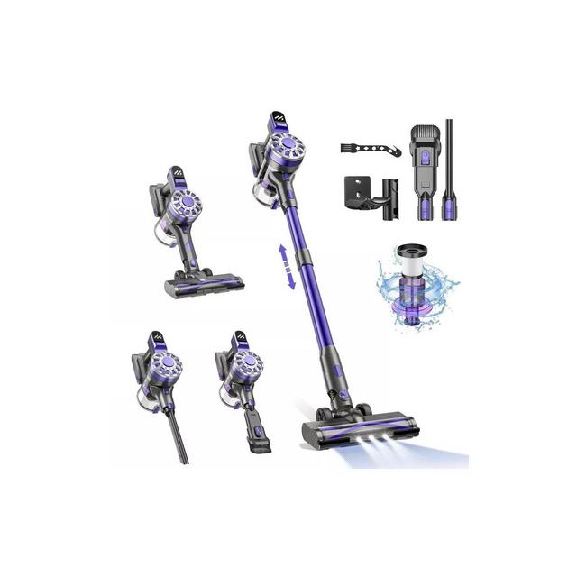 MAMNV Powerful Adjustable Cordless Stick Vacuum Cleaner, Lightweight Stick Vacuum for Hard Floor, Pet Hair and Carpet,Purple