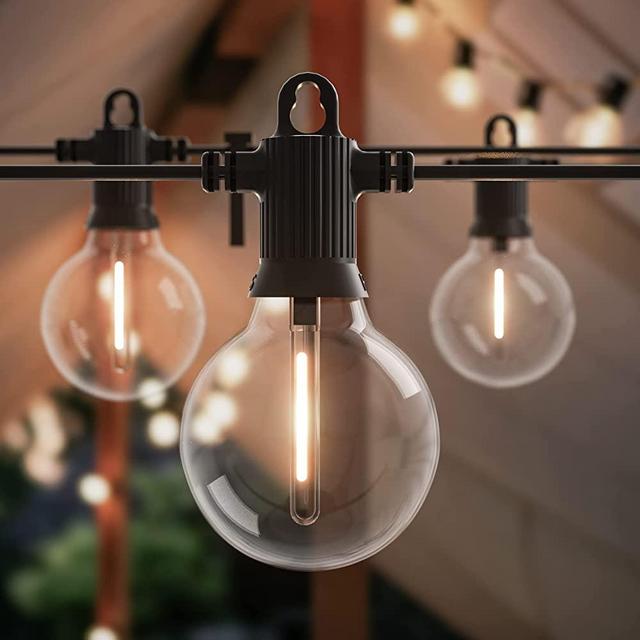 150FT LED Outdoor String Lights, G40 Globe Patio Lights and Commercial Grade Weatherproof Strand String，Hanging String Lighting for Gazebo Bistro Backyard Garden(2x75FT)