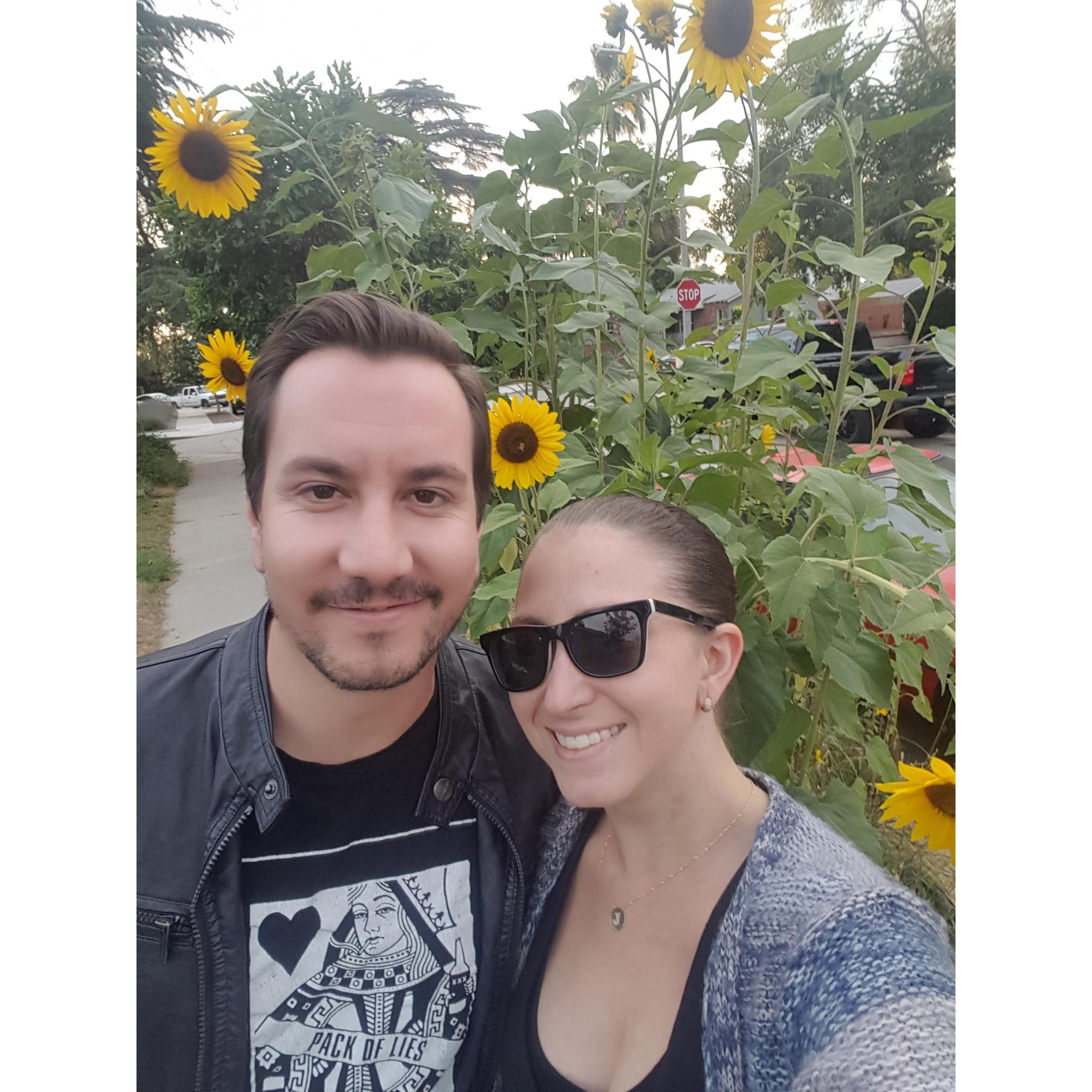 7 Month Anniversary Photo! We were walking around Mike's old neighborhood. <3