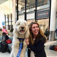 Jaxson made his television debut at the airport with local TV celebrity Temple.