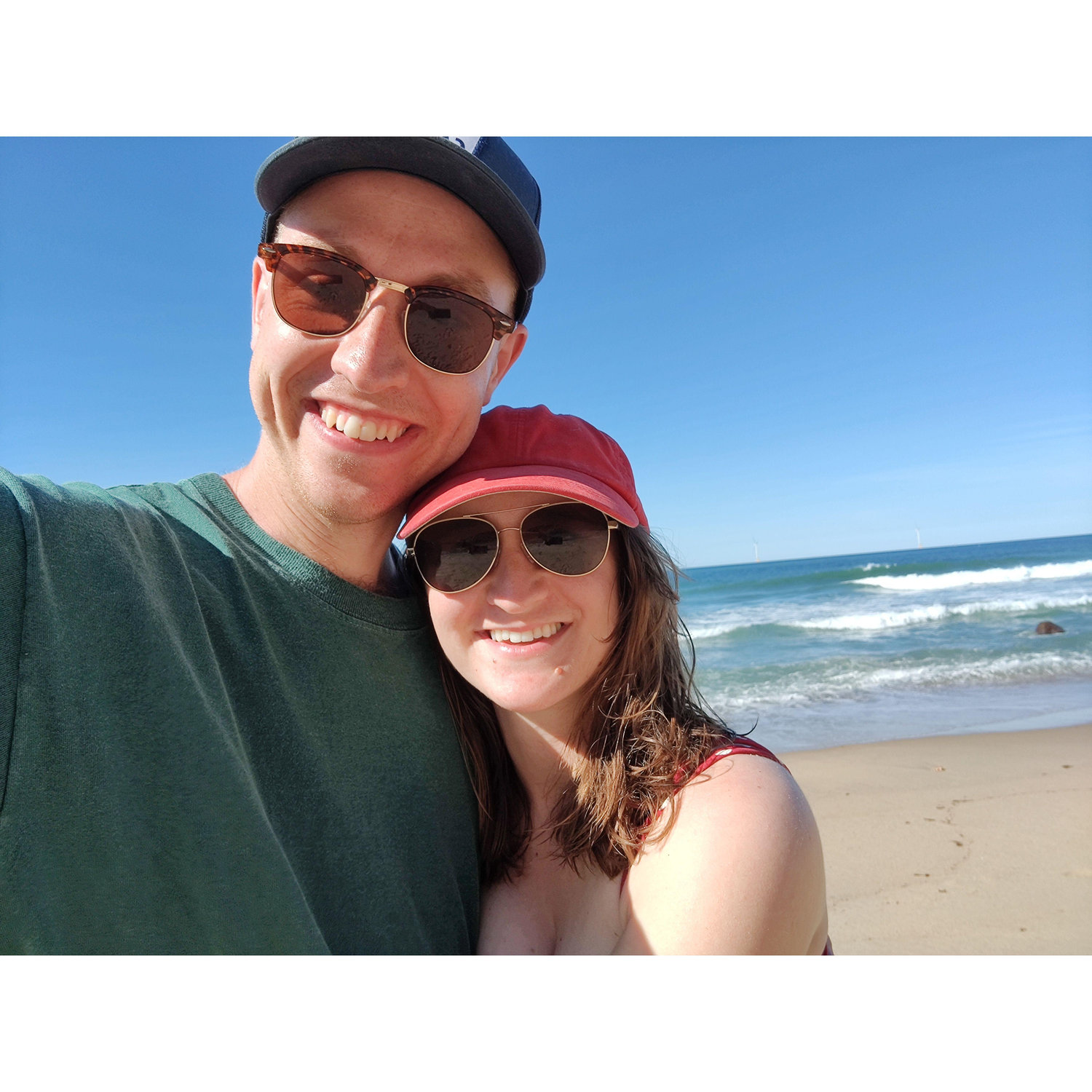 A sunny beach day on Block Island.