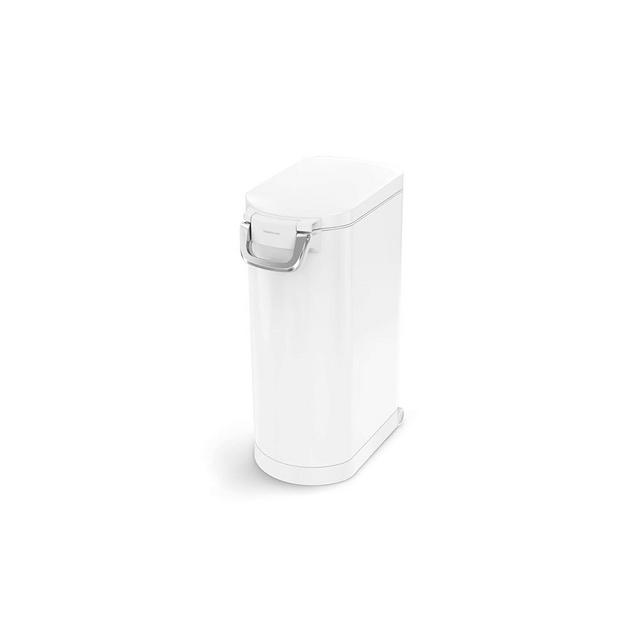 simplehuman 35 Liter, 40 lb / 18.1 kg X-Large Pet Food Storage Container for Dog Food, Cat Food, and Bird Feed, White