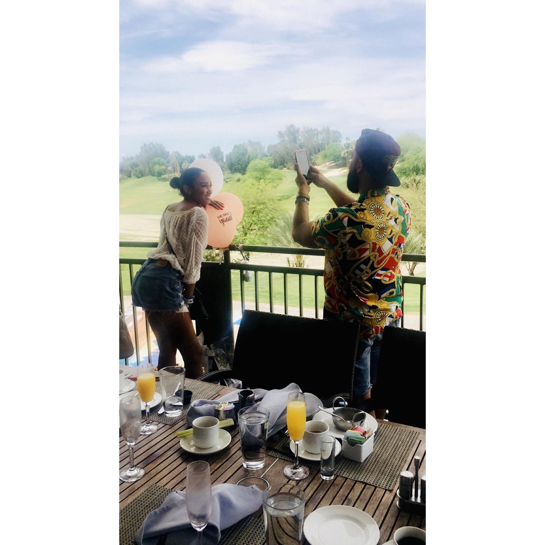 During our engagement brunch.