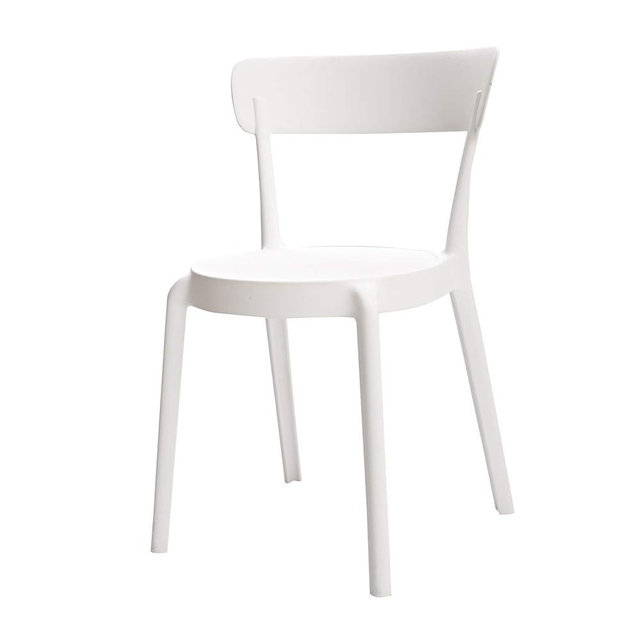 Amazon Basics White, Armless Bistro Dining Chair-Set of 2, Premium Plastic