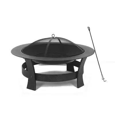 Style Selections 35-in W Black/High Temperature Powder Coated Steel Wood-Burning Fire Pit