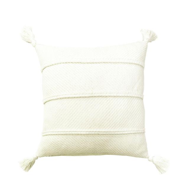 Bee & Willow™ Home Braids and Tassels Square Throw Pillow in Coco Milk