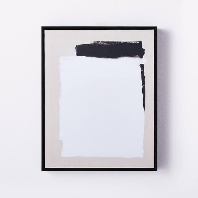 16" x 20" Neutral Abstract Framed Wall Canvas Black/White - Threshold™ designed with Studio McGee