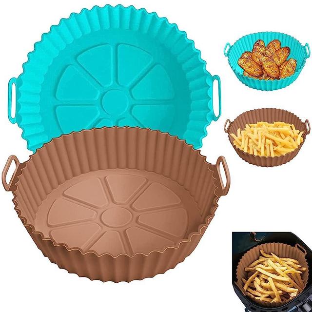 2PCS 9 Inch Silicone Air Fryer Liners for Ninja Gourmia Power XL