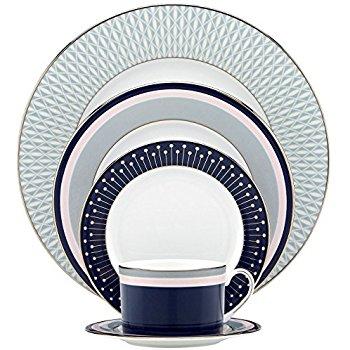 Lenox 869065 5 Piece Geodesia Place Setting Dinnerware Set, Blue