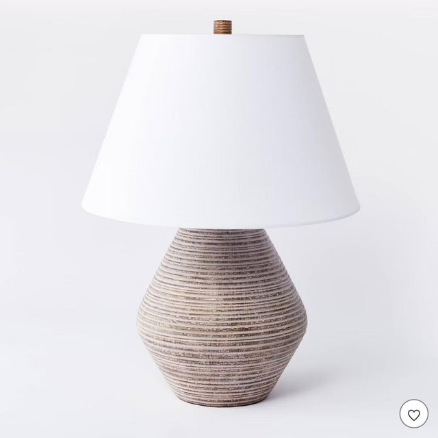 23"x17" Assembled Resin Table Lamp Tan - Threshold™ designed with Studio McGee