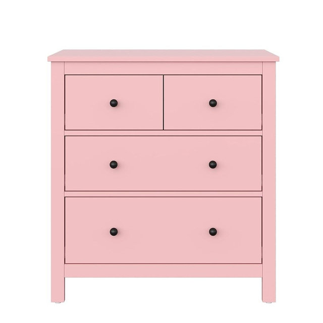 FansaFurn 3 Drawer Dresser with Soft-Close Drawers, Wood Nightstand Cabinet with 3 Spacious Drawers, Chest of Drawers, Modern Wood Dresser, Ideal for Bedroom, Living Room, Entryway, Hallway, Pink