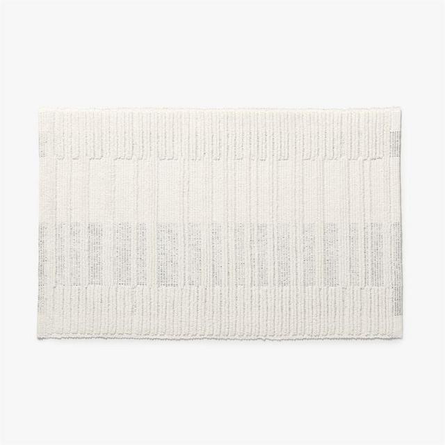 Fray Natural/Black Striped Bath Mat