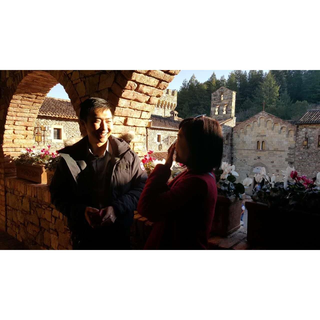 The moment she said YES!-Castello di Amorosa, 2016