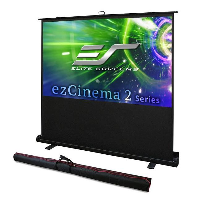 Elite Screens ezCinema 2, 70-inch 16:9, Manual Floor Pull Up Scissor Backed Projector Screen, Portable Home Theater Office Classroom Projection Carrying Bag, US Based Company 2-Year Warranty, F70XWH2