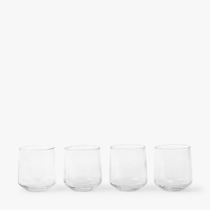 Ribbed Short Drinking Glasses (Set of 4)