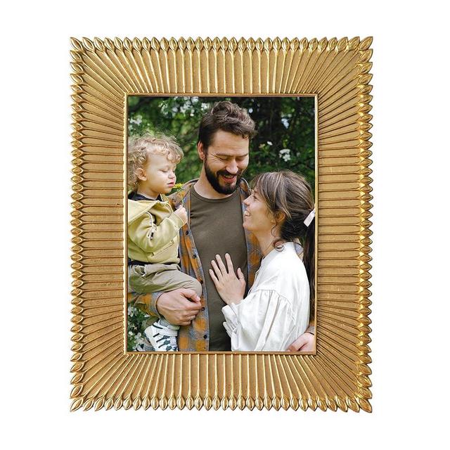 Kimdio 4x6 Picture Frames Resin Table Frame Rustic Photo Frame with High Definition Glass for Wall or Tabletop Display (Gold 6x8 in)
