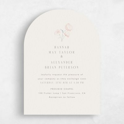 Beige Arch Wedding Invitation - Lorelei Portrait