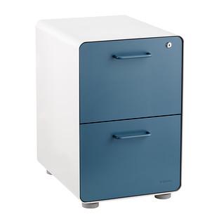 Poppin Slate Blue 2-Drawer Locking Stow Filing Cabinet