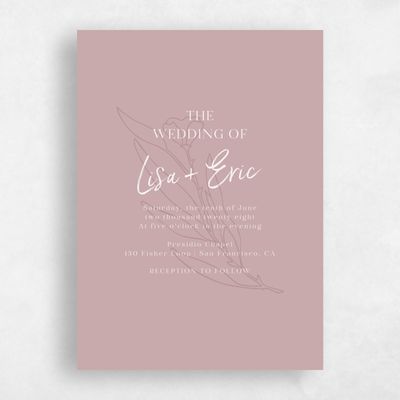 Grayed Mauve, Pink Wedding Invitation - Pistoia Classic