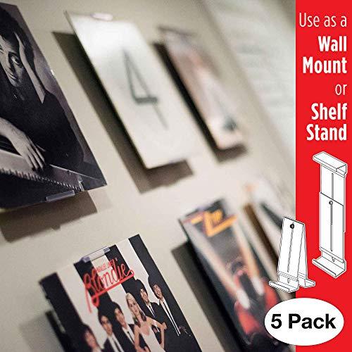 Album Mount Vinyl Record Frame, Wall Mount and Shelf Stand, Invisible and Adjustable, 5 Pack