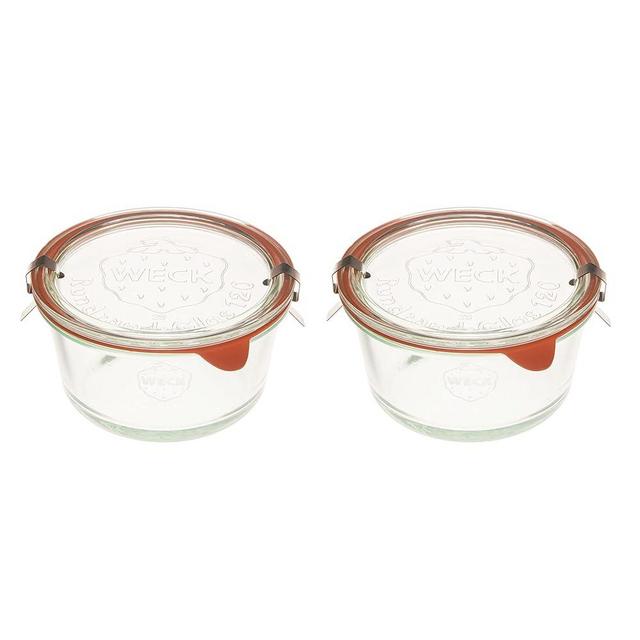 Weck Canning Jars Medium Bowl 565 - Weck Mold Jar made of Transparent Glass - Eco-Friendly Canning Jar - Food Storage Container with Airtight Lid - 4 Jars with Glass Lids 15.2 fl. oz