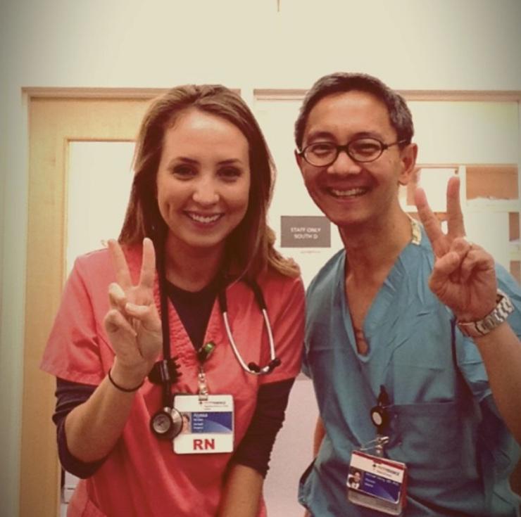 Alyssa worked as a nurse at Providence Hospital and she loved when her Uncle Mike (an OBGYN) had patients recovering on her floor!