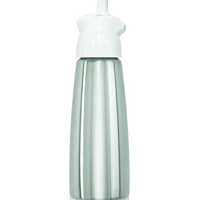 iSi North America Easy Whip Plus (1 Pt) - Cream Whipper with Stainless Steel Bottle, Easy to Use for Homemade Flavored Toppings, Desserts, Sauces - Compact Kitchen Tool, Great for Beginners (White)