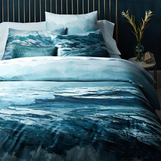 Oceanscape Duvet Cover, King, Blue Teal