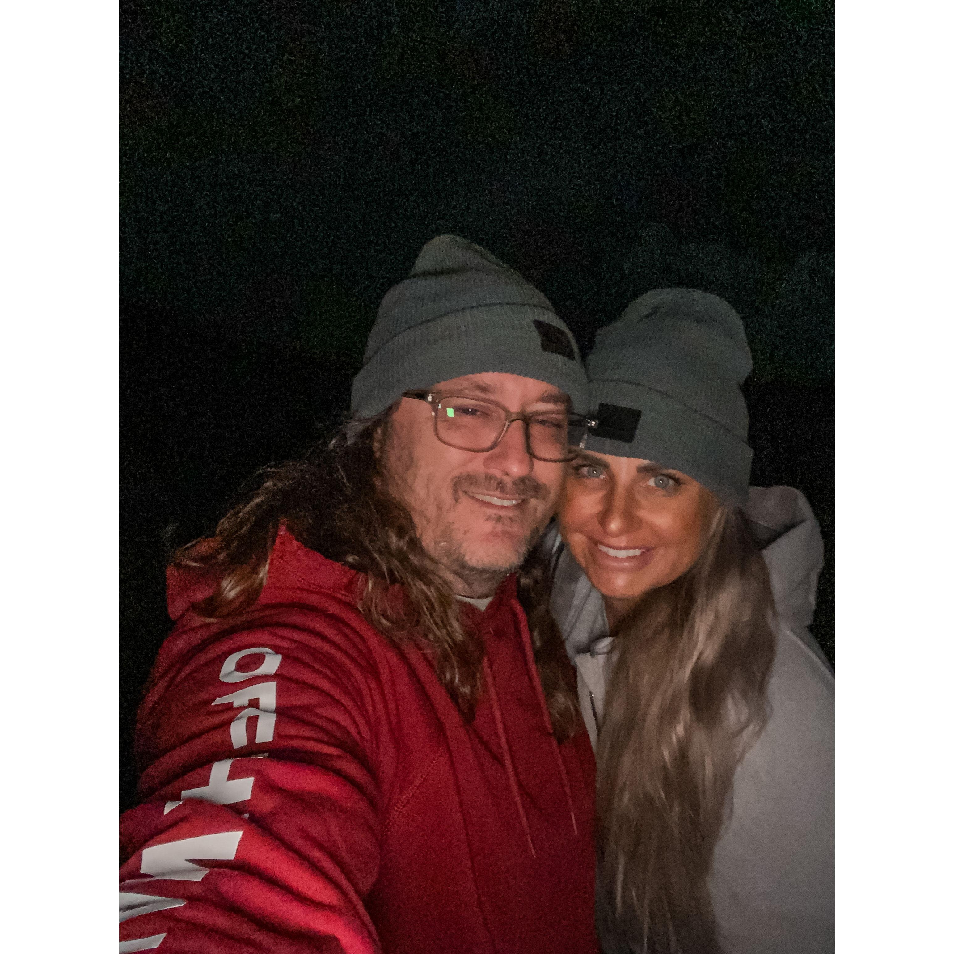 We went up to Haleakala to check out the lava on Big Island but all we got was cold! So many clouds that night!