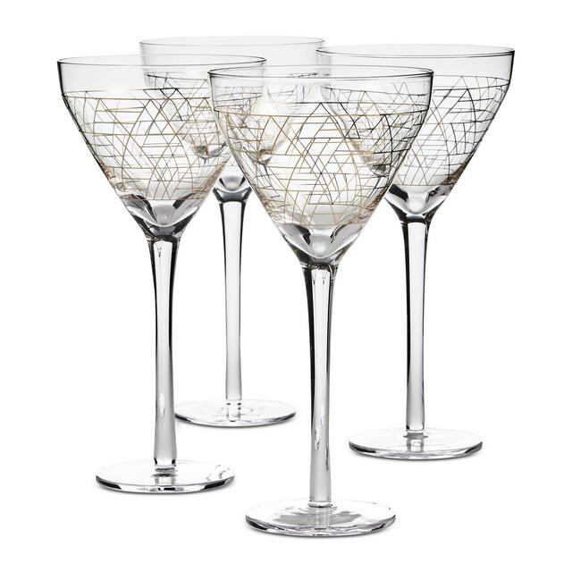 Hotel Collection Gold Decal Martini Glasses, Set of 4, Created for Macy's