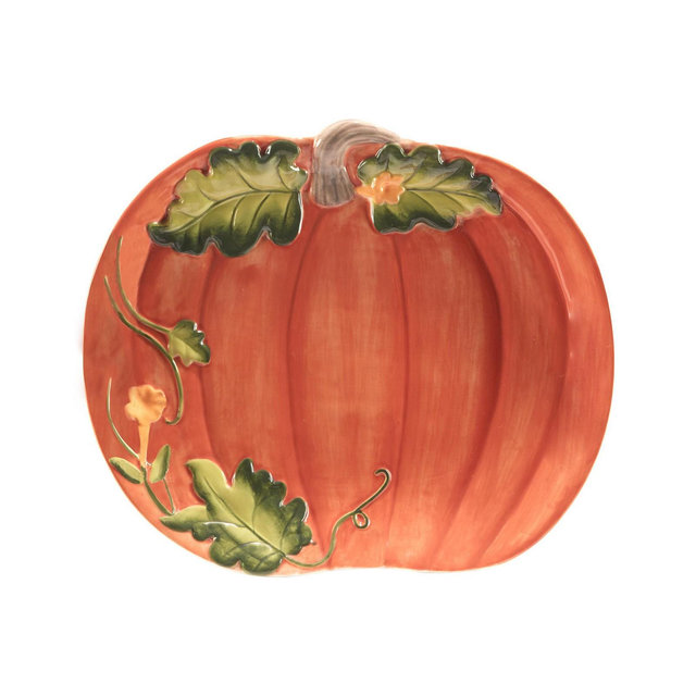 Certified International Harvest Morning Pumpkin Platter