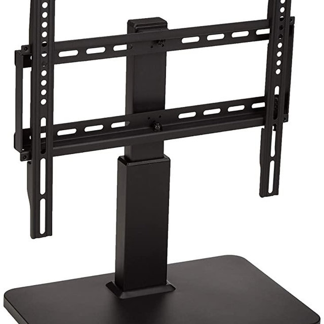 Amazon Basics Swivel Pedestal Table Top TV Mount for 32-65 inch TVs up to 55 lbs, Height Adjustable 14-19 Inches, max VESA 400x400