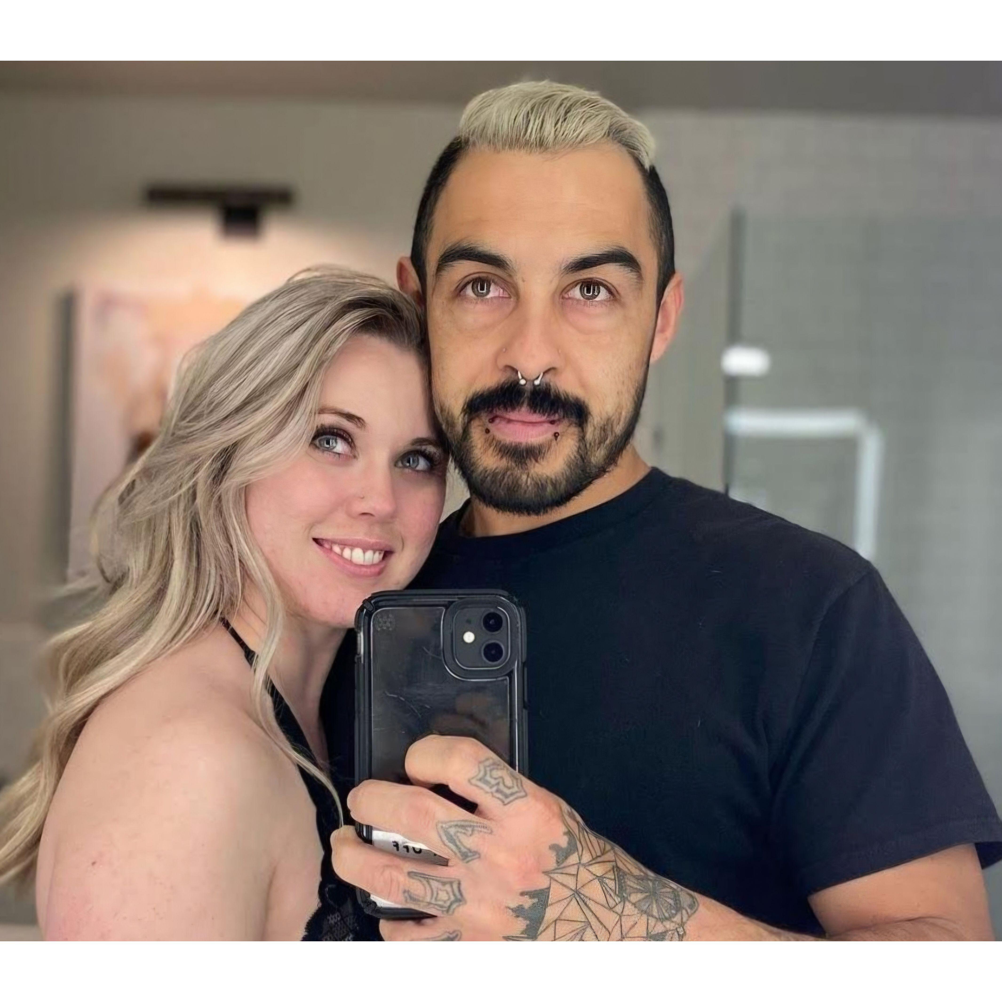 Our first photo as a couple