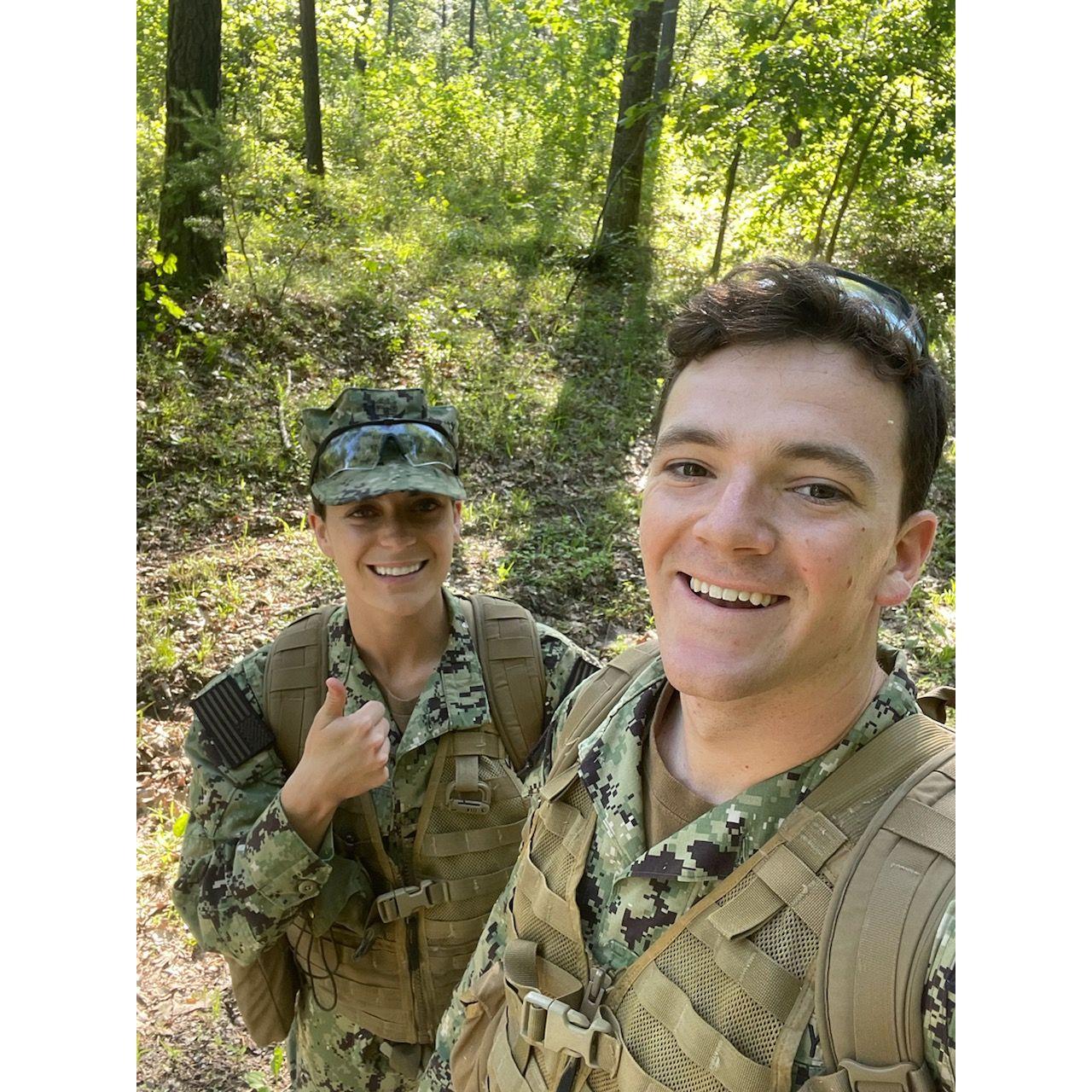 This past summer at a Marine Corps training. A coincidental meet up during land navigation practice