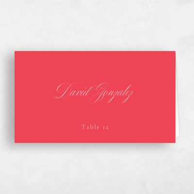 Crimson, Red Wedding Place Card - Sydney