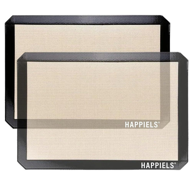 HAPPIELS Non-Stick Baking Mats for 15inch Sheets 2-Pack | Silicone Baking Mats 10x15 inches